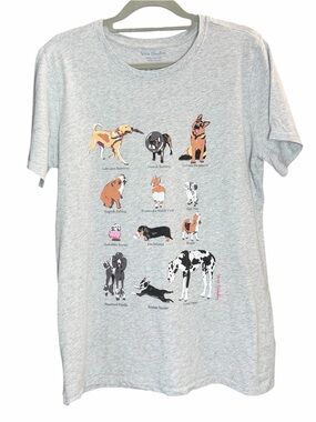 Vera Bradley Dog Show Graphic Tee Heather Gray Small